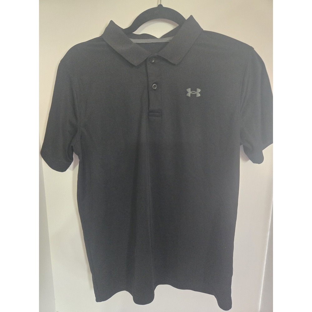 Under Armour Performance Polo Shirt Youth XL‎ Black Loose